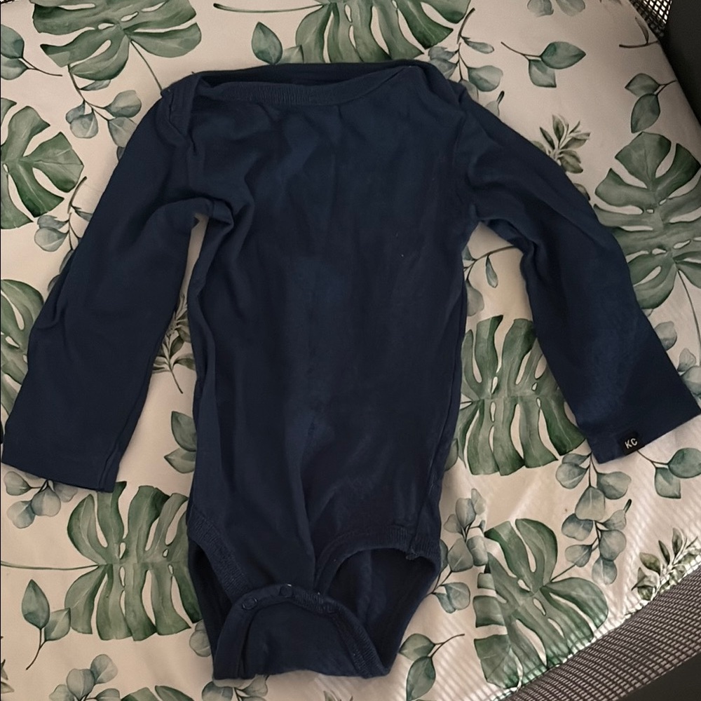 Kids Navy Blue Long Sleeve One Piece